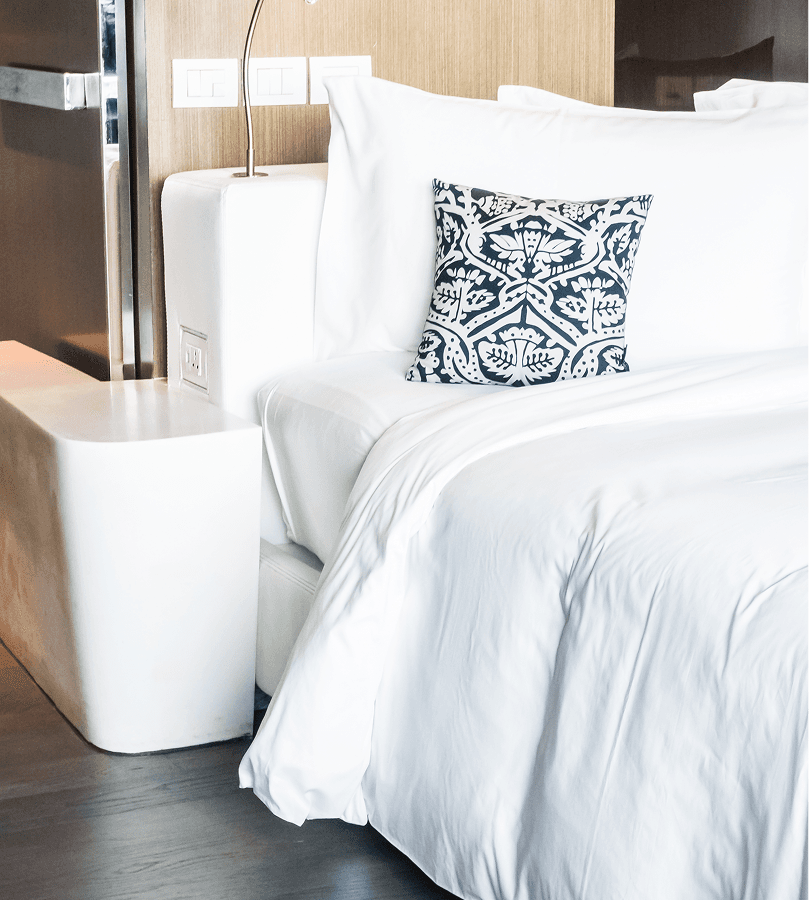 Minimal bedroom staging — placeholder